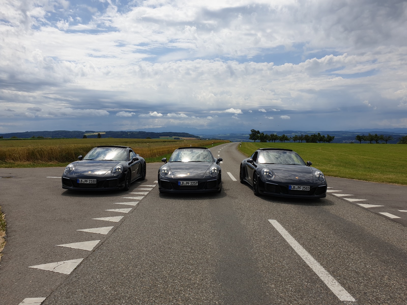 Convoy of cars